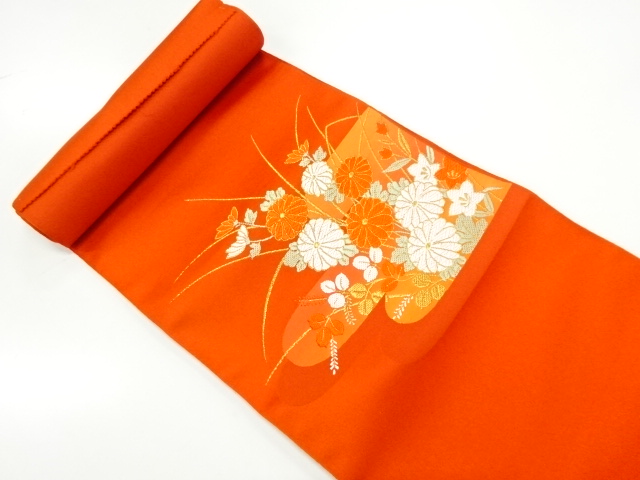 JAPANESE KIMONO / ANTIQUE BOLT FOR NAGOYA OBI / WOVEN FLOWER